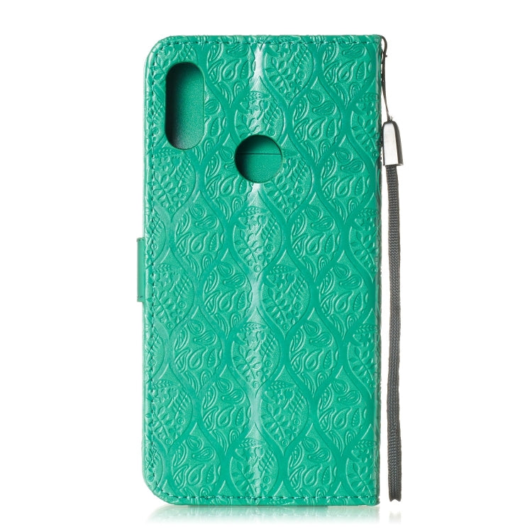 Pressed Printing Rattan Flower Pattern Horizontal Flip PU Leather Case for Huawei Y6 2019 / Honor 8A, with Holder & Card Slots & Wallet & Photo Frame