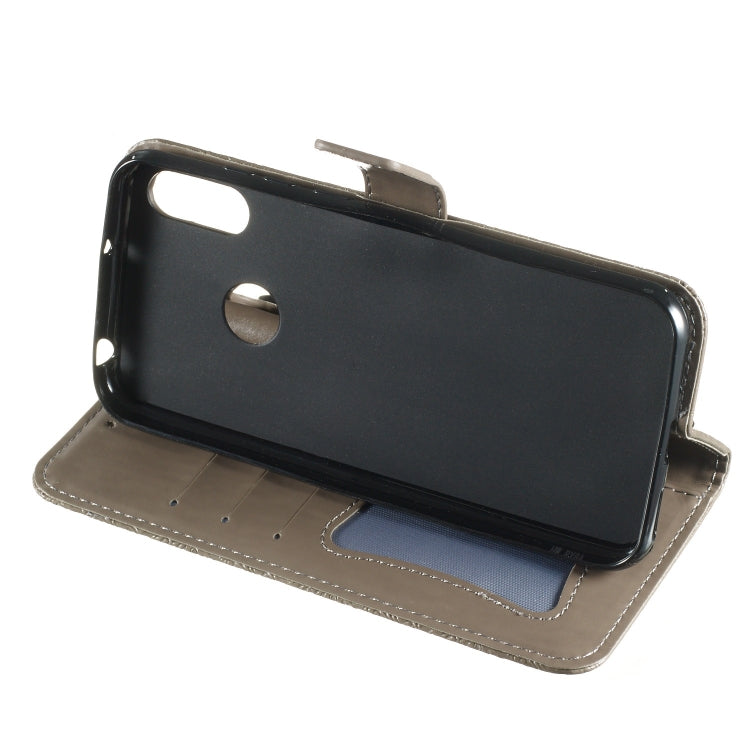 Pressed Printing Rattan Flower Pattern Horizontal Flip PU Leather Case for Huawei Y6 2019 / Honor 8A, with Holder & Card Slots & Wallet & Photo Frame