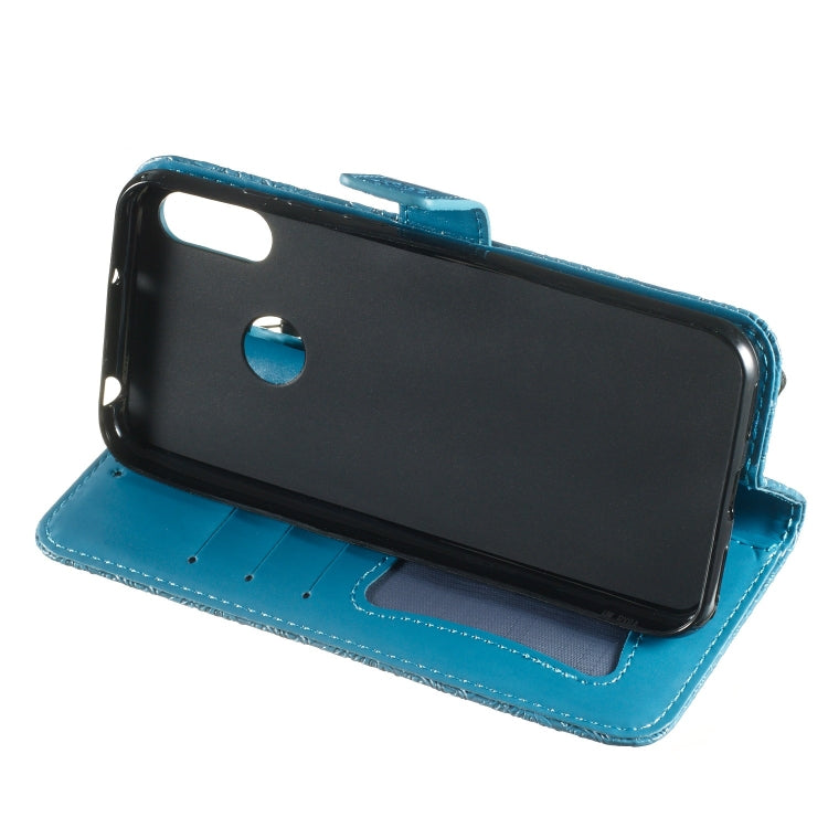 Pressed Printing Rattan Flower Pattern Horizontal Flip PU Leather Case for Huawei Y6 2019 / Honor 8A, with Holder & Card Slots & Wallet & Photo Frame