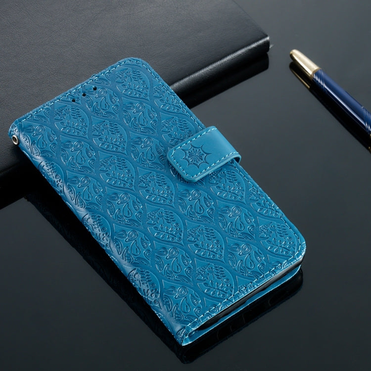 Pressed Printing Rattan Flower Pattern Horizontal Flip PU Leather Case for Huawei Y6 2019 / Honor 8A, with Holder & Card Slots & Wallet & Photo Frame