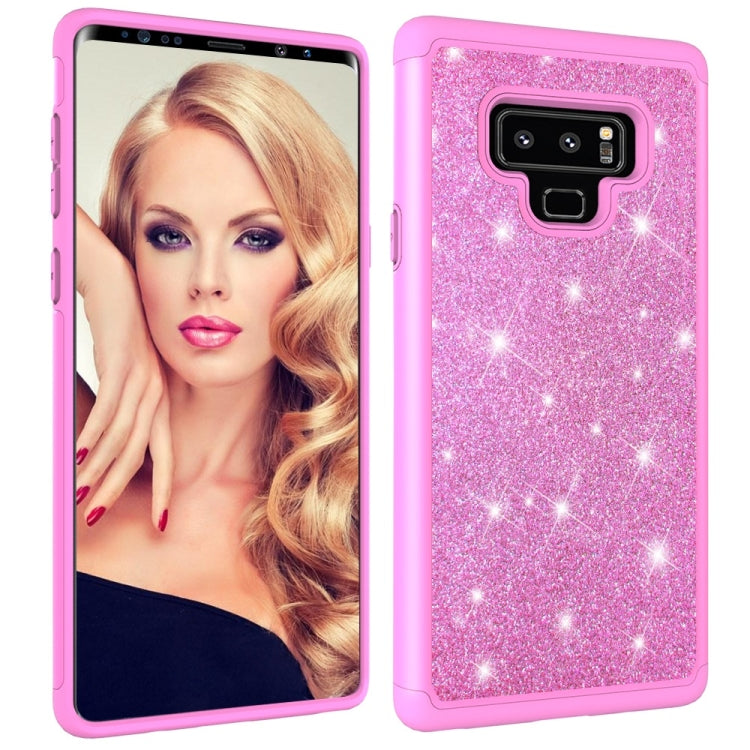 Glitter Powder Contrast Skin Shockproof Silicone + PC Protective Case for Galaxy Note9