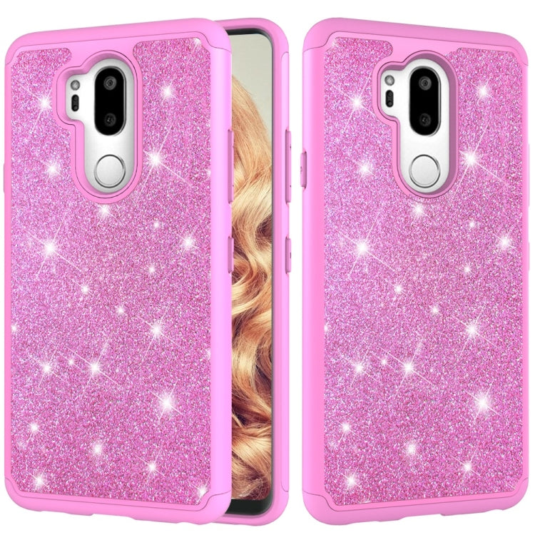 Glitter Powder Contrast Skin Shockproof Silicone + PC Protective Case for LG G7 ThinQ / G7