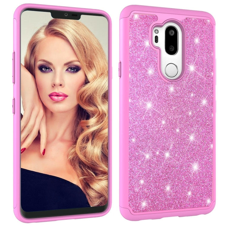 Glitter Powder Contrast Skin Shockproof Silicone + PC Protective Case for LG G7 ThinQ / G7