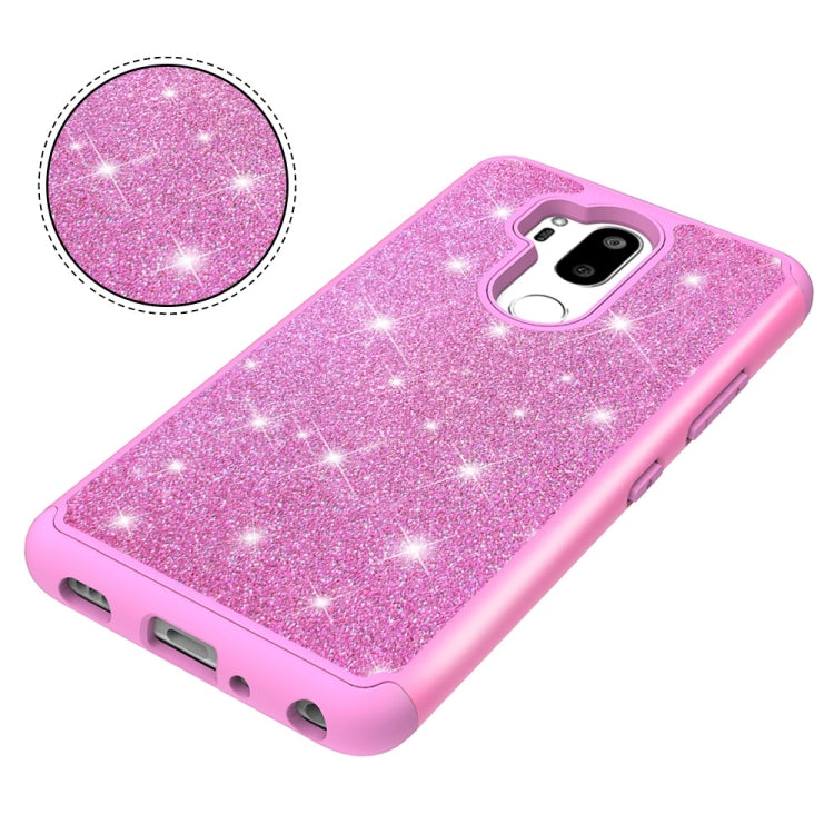 Glitter Powder Contrast Skin Shockproof Silicone + PC Protective Case for LG G7 ThinQ / G7