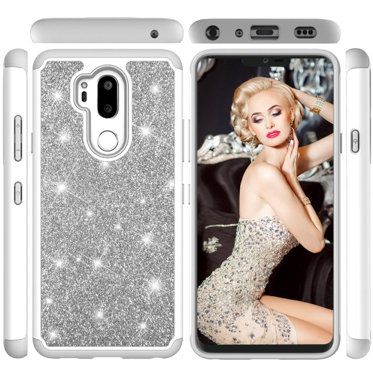 Glitter Powder Contrast Skin Shockproof Silicone + PC Protective Case for LG G7 ThinQ / G7