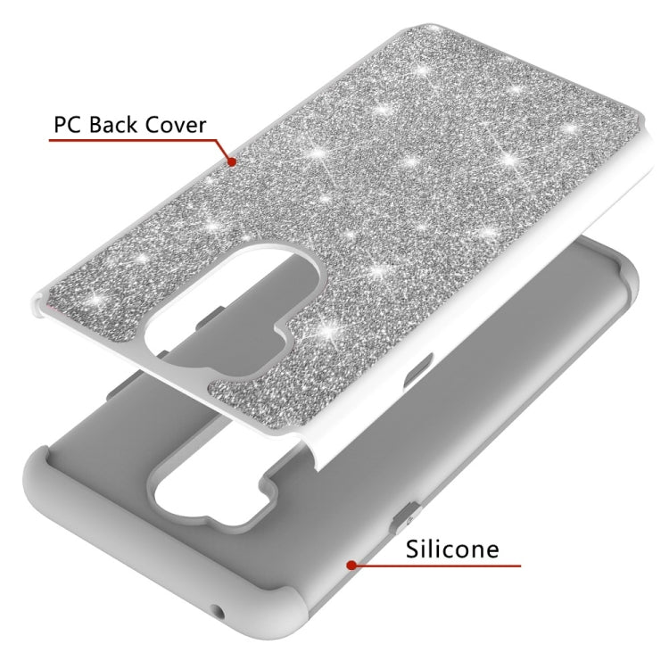 Glitter Powder Contrast Skin Shockproof Silicone + PC Protective Case for LG G7 ThinQ / G7