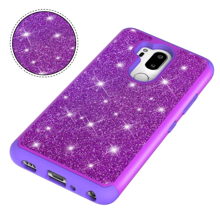Glitter Powder Contrast Skin Shockproof Silicone + PC Protective Case for LG G7 ThinQ / G7