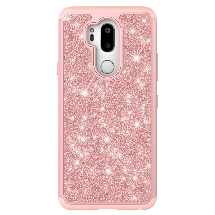 Glitter Powder Contrast Skin Shockproof Silicone + PC Protective Case for LG G7 ThinQ / G7