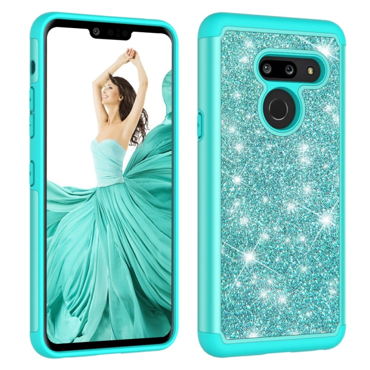 Glitter Powder Contrast Skin Shockproof Silicone + PC Protective Case for LG G8 ThinQ
