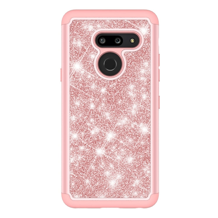 Glitter Powder Contrast Skin Shockproof Silicone + PC Protective Case for LG G8 ThinQ