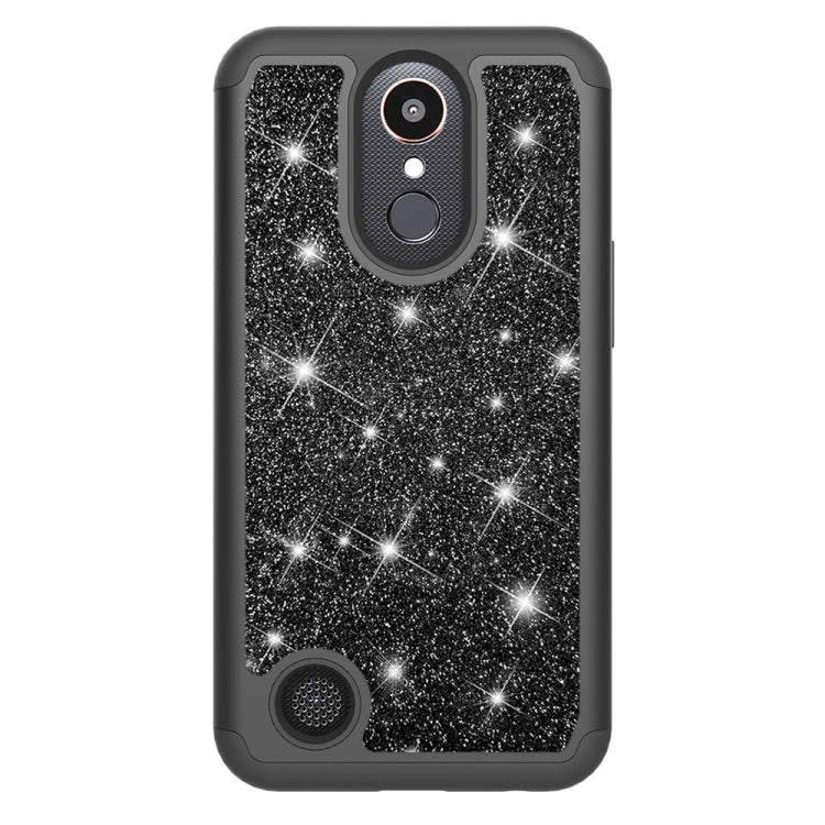 Glitter Powder Contrast Skin Shockproof Silicone + PC Protective Case for LG K10 (2017) / K20 Plus