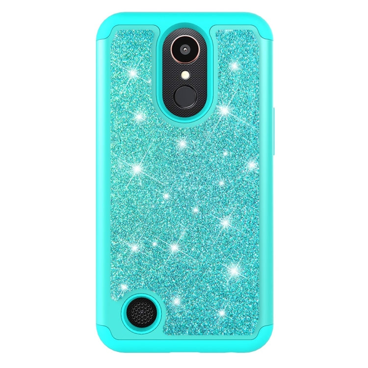 Glitter Powder Contrast Skin Shockproof Silicone + PC Protective Case for LG K10 (2017) / K20 Plus