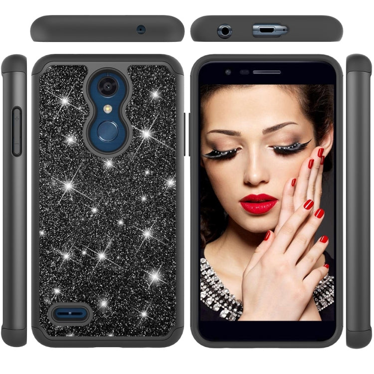 Glitter Powder Contrast Skin Shockproof Silicone + PC Protective Case for LG K10 2018 / K30