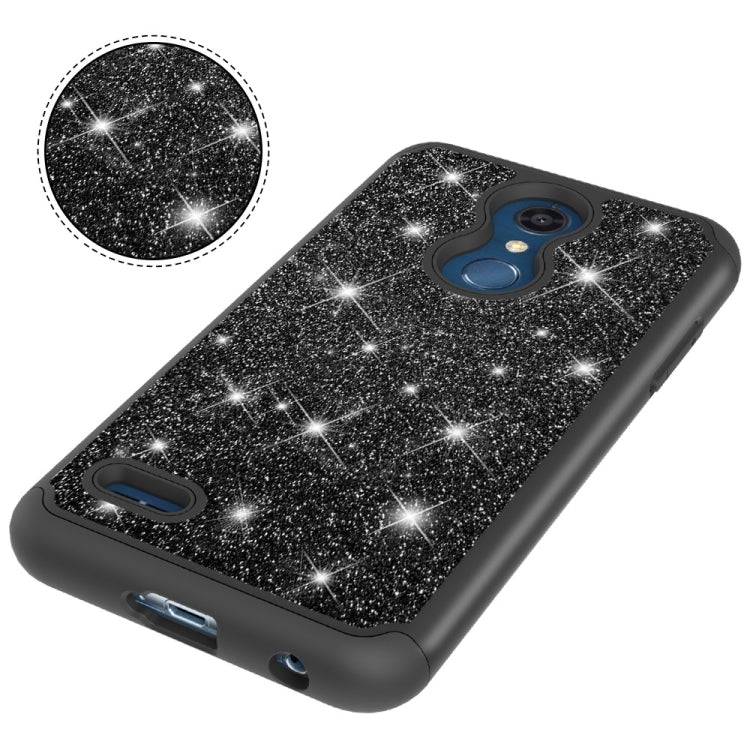 Glitter Powder Contrast Skin Shockproof Silicone + PC Protective Case for LG K10 2018 / K30