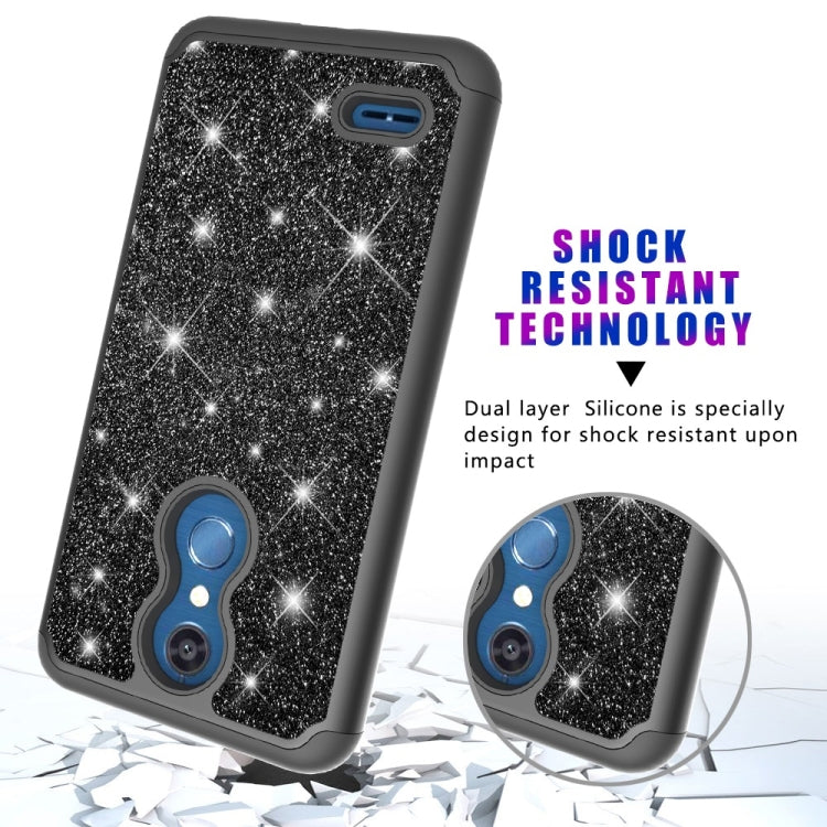 Glitter Powder Contrast Skin Shockproof Silicone + PC Protective Case for LG K10 2018 / K30