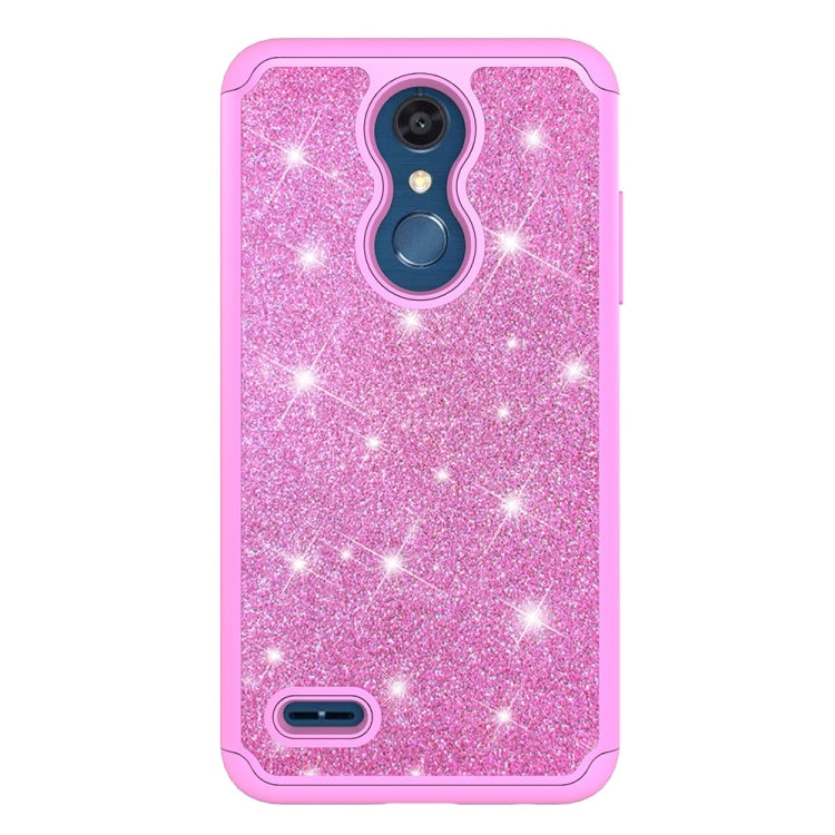 Glitter Powder Contrast Skin Shockproof Silicone + PC Protective Case for LG K10 2018 / K30