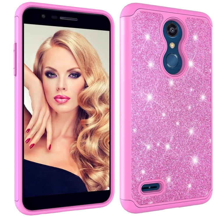 Glitter Powder Contrast Skin Shockproof Silicone + PC Protective Case for LG K10 2018 / K30