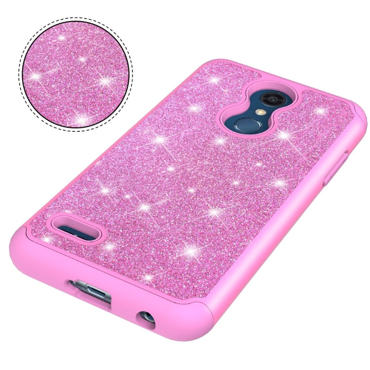 Glitter Powder Contrast Skin Shockproof Silicone + PC Protective Case for LG K10 2018 / K30