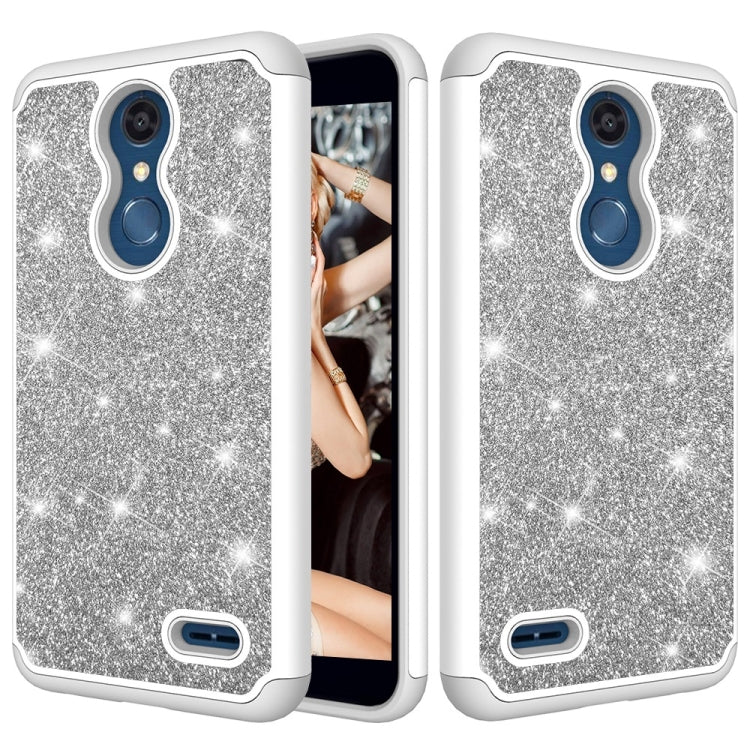 Glitter Powder Contrast Skin Shockproof Silicone + PC Protective Case for LG K10 2018 / K30