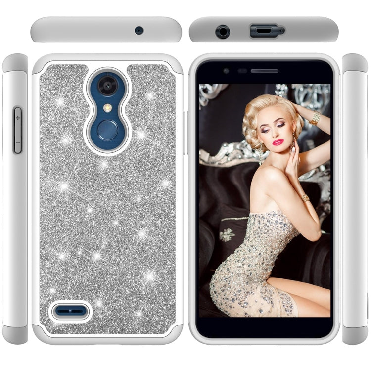 Glitter Powder Contrast Skin Shockproof Silicone + PC Protective Case for LG K10 2018 / K30