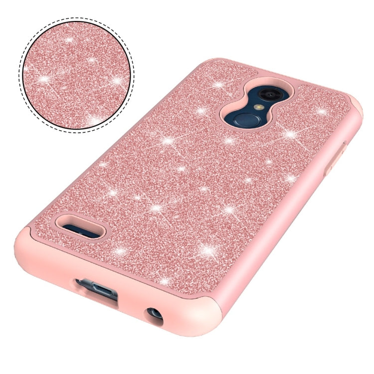 Glitter Powder Contrast Skin Shockproof Silicone + PC Protective Case for LG K10 2018 / K30