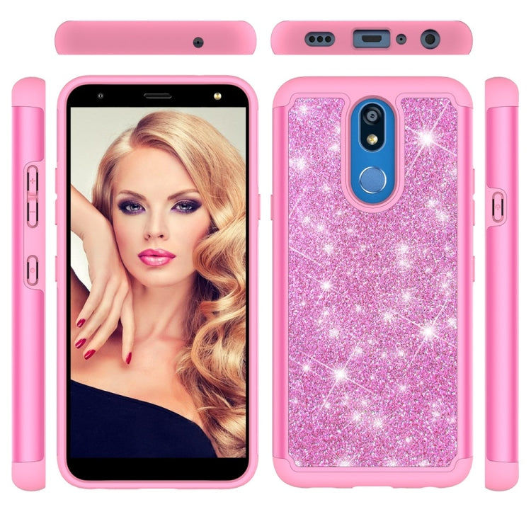 Glitter Powder Contrast Skin Shockproof Silicone + PC Protective Case for LG K40 / K12 Plus