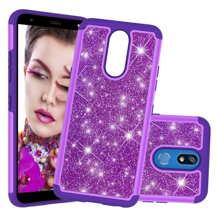 Glitter Powder Contrast Skin Shockproof Silicone + PC Protective Case for LG K40 / K12 Plus