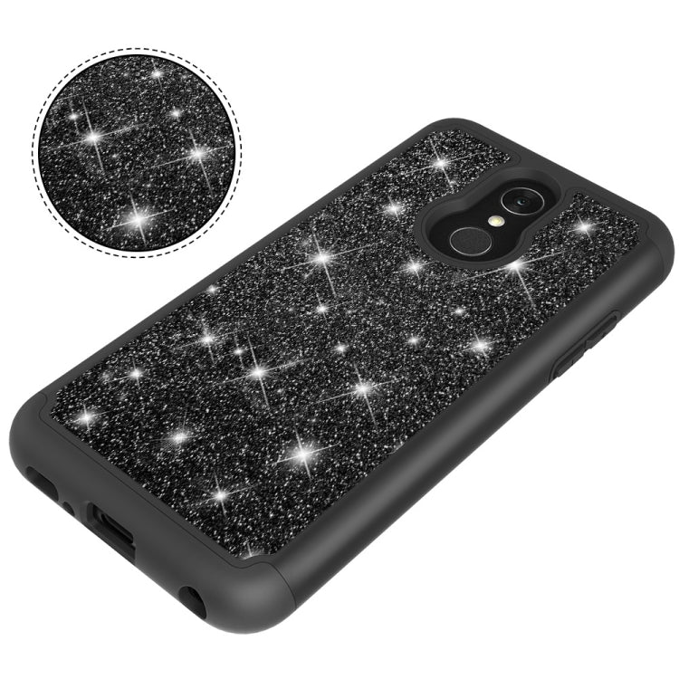Glitter Powder Contrast Skin Shockproof Silicone + PC Protective Case for LG Q7 / Q7 Plus