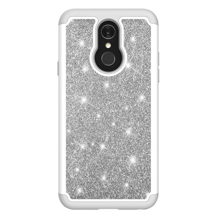 Glitter Powder Contrast Skin Shockproof Silicone + PC Protective Case for LG Q7 / Q7 Plus