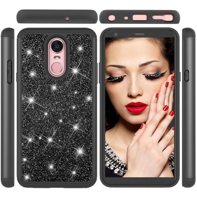 Glitter Powder Contrast Skin Shockproof Silicone + PC Protective Case for LG Stylo 4 / Q Stylus