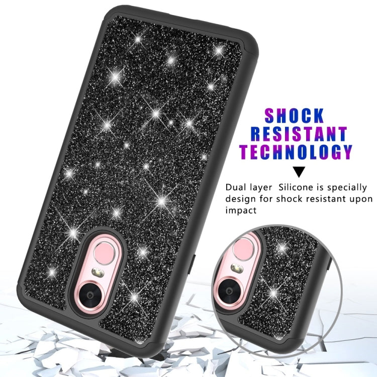 Glitter Powder Contrast Skin Shockproof Silicone + PC Protective Case for LG Stylo 4 / Q Stylus