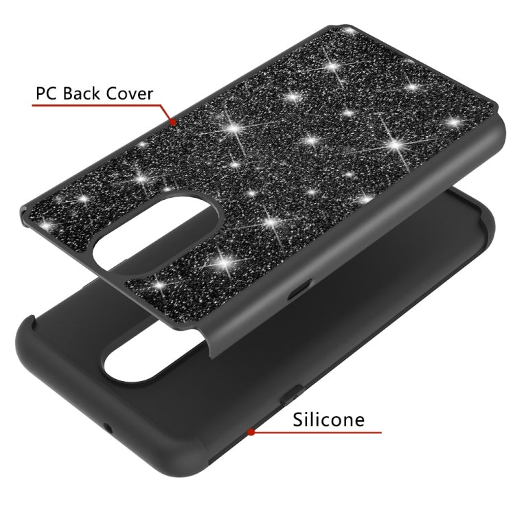 Glitter Powder Contrast Skin Shockproof Silicone + PC Protective Case for LG Stylo 4 / Q Stylus