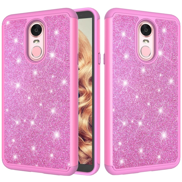 Glitter Powder Contrast Skin Shockproof Silicone + PC Protective Case for LG Stylo 4 / Q Stylus