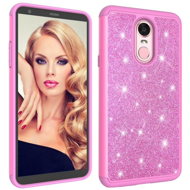 Glitter Powder Contrast Skin Shockproof Silicone + PC Protective Case for LG Stylo 4 / Q Stylus