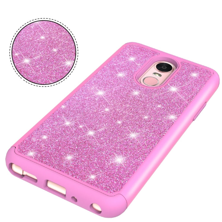 Glitter Powder Contrast Skin Shockproof Silicone + PC Protective Case for LG Stylo 4 / Q Stylus