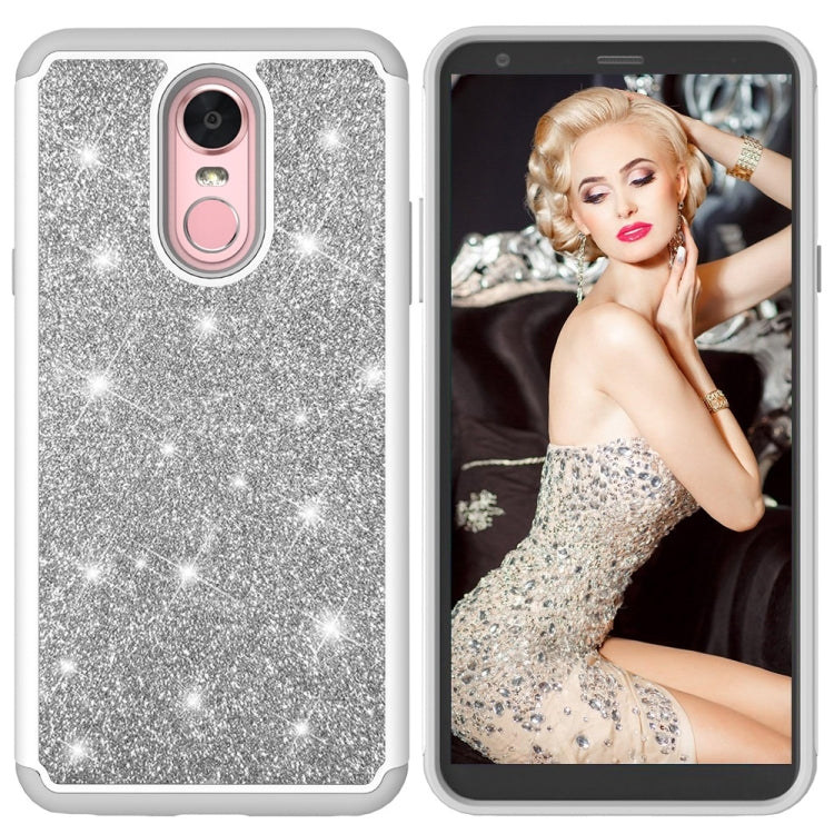Glitter Powder Contrast Skin Shockproof Silicone + PC Protective Case for LG Stylo 4 / Q Stylus