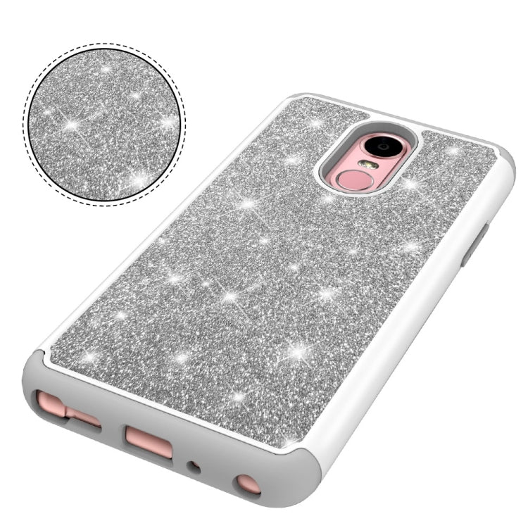 Glitter Powder Contrast Skin Shockproof Silicone + PC Protective Case for LG Stylo 4 / Q Stylus