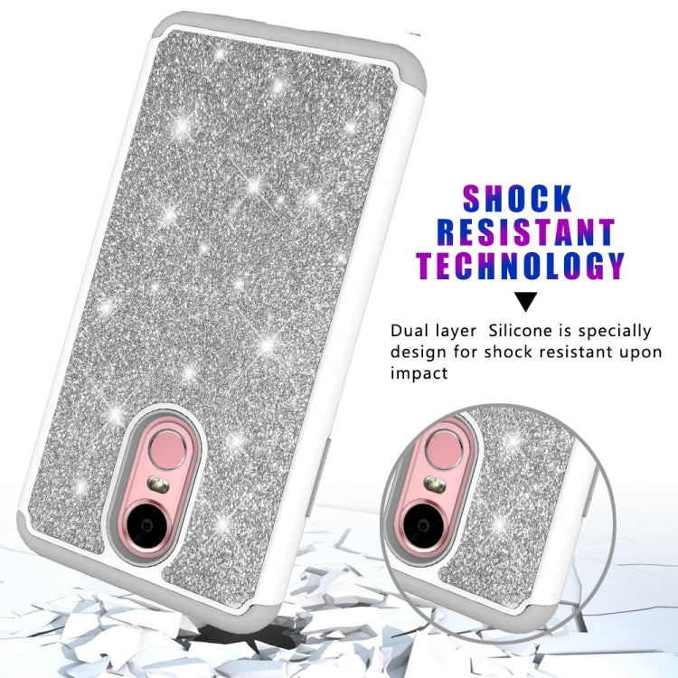 Glitter Powder Contrast Skin Shockproof Silicone + PC Protective Case for LG Stylo 4 / Q Stylus