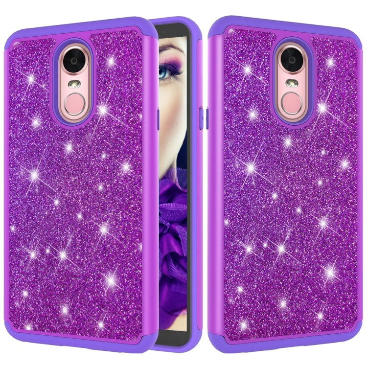 Glitter Powder Contrast Skin Shockproof Silicone + PC Protective Case for LG Stylo 4 / Q Stylus