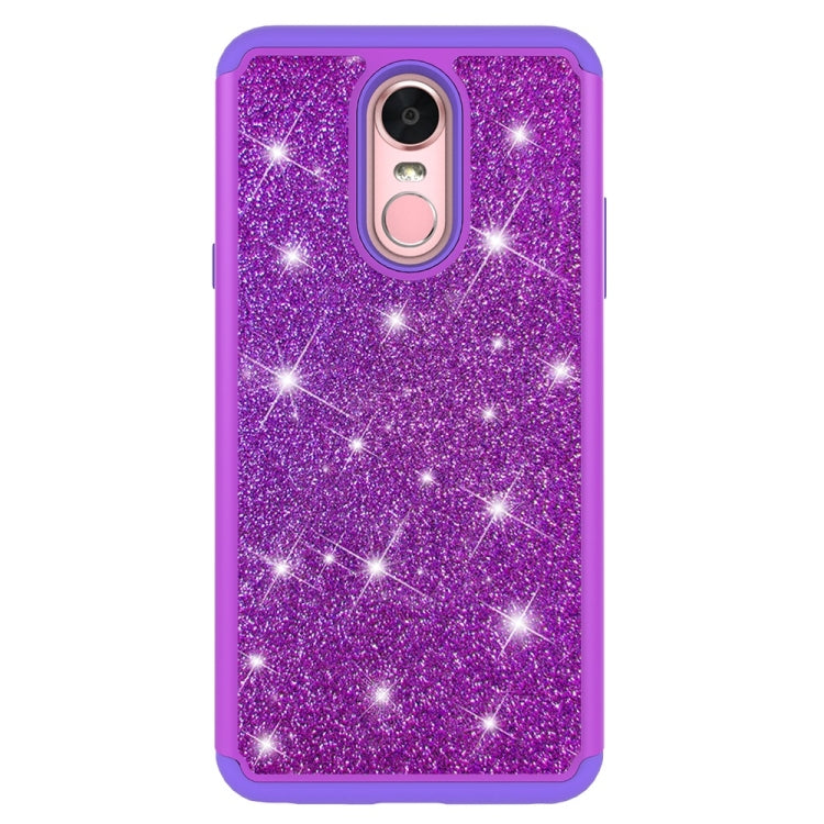 Glitter Powder Contrast Skin Shockproof Silicone + PC Protective Case for LG Stylo 4 / Q Stylus