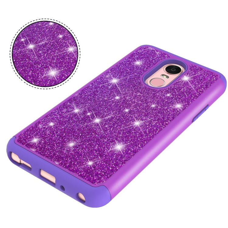 Glitter Powder Contrast Skin Shockproof Silicone + PC Protective Case for LG Stylo 4 / Q Stylus
