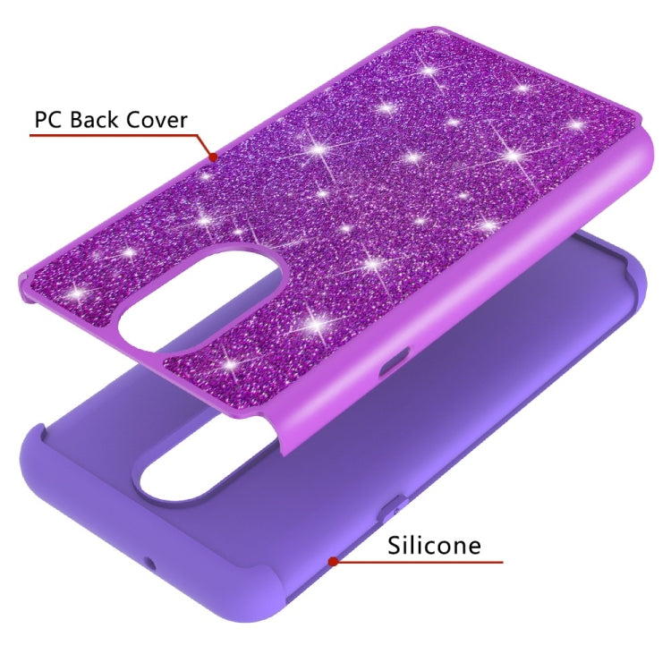 Glitter Powder Contrast Skin Shockproof Silicone + PC Protective Case for LG Stylo 4 / Q Stylus