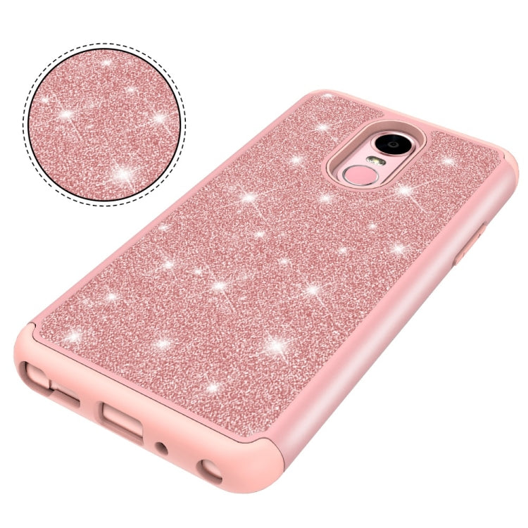 Glitter Powder Contrast Skin Shockproof Silicone + PC Protective Case for LG Stylo 4 / Q Stylus