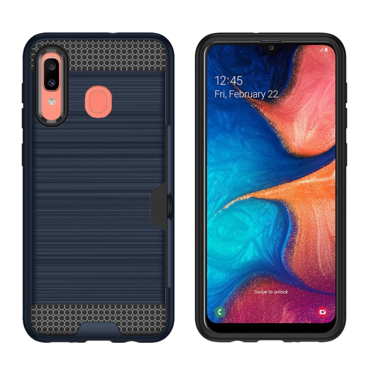 Brushed Texture PC + TPU Protective Case for Galaxy A20 / A30, with Card Slot