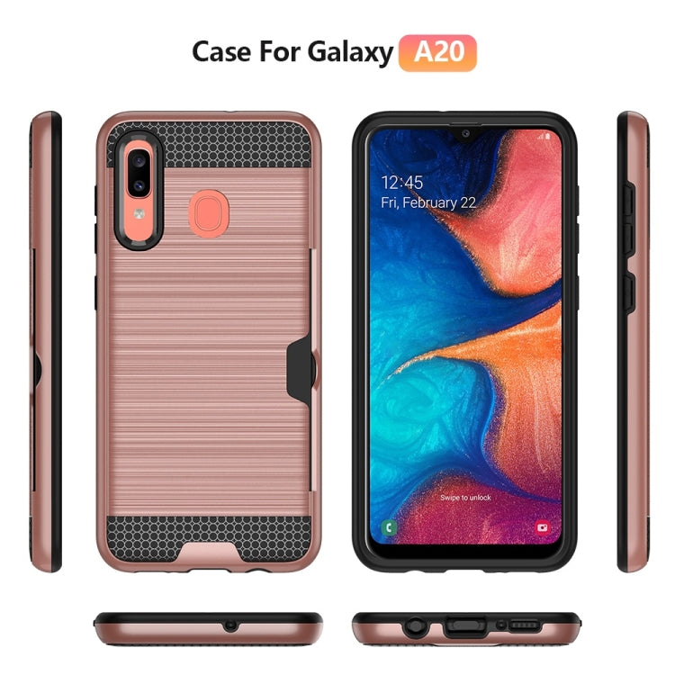 Brushed Texture PC + TPU Protective Case for Galaxy A20 / A30, with Card Slot