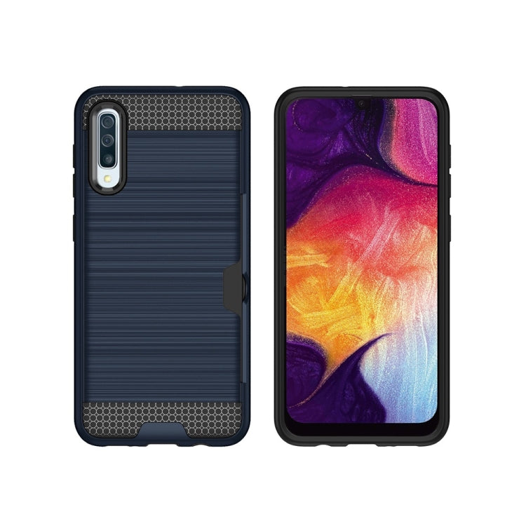 Brushed Texture PC + TPU Protective Case for Galaxy A50, with Card Slot