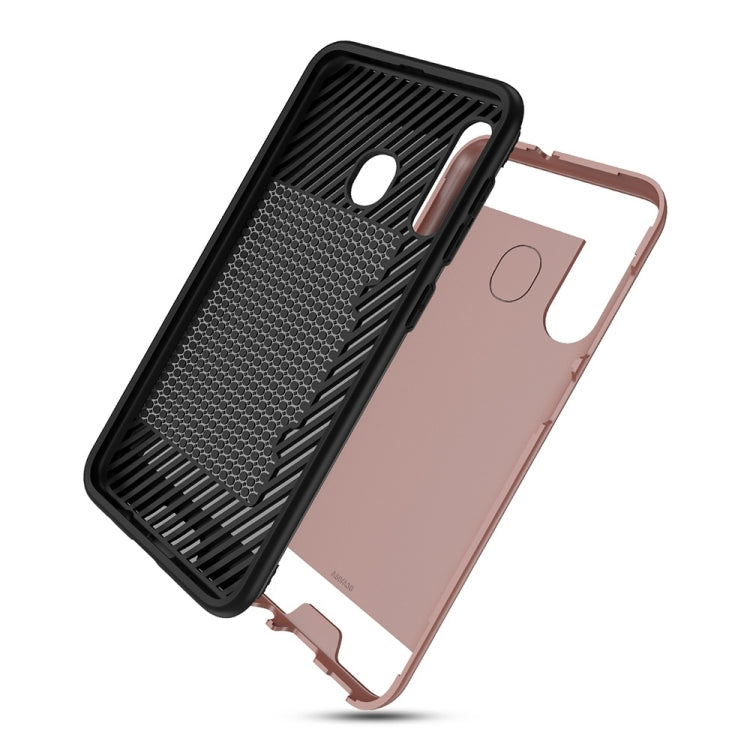 Brushed Texture PC + TPU Protective Case for Galaxy A50, with Card Slot