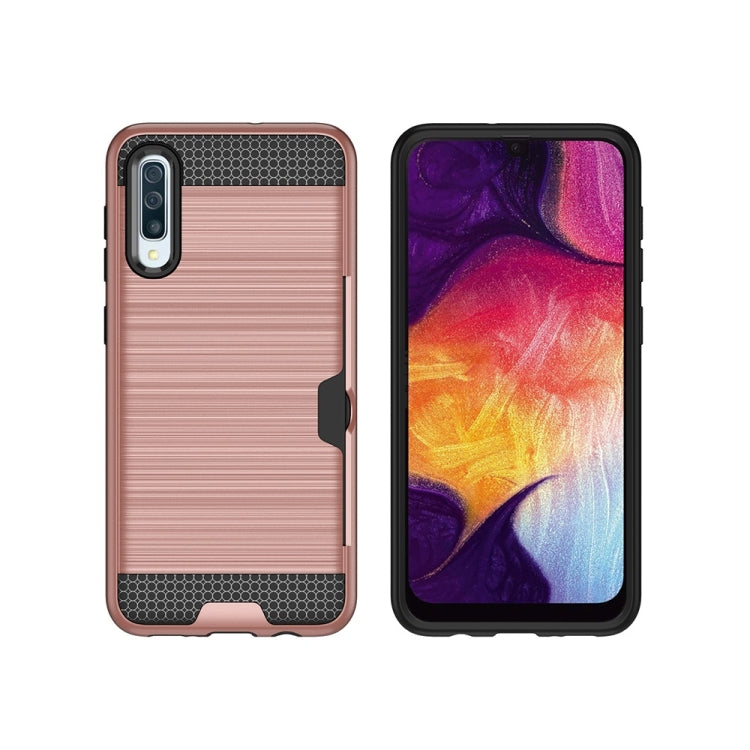 Brushed Texture PC + TPU Protective Case for Galaxy A50, with Card Slot