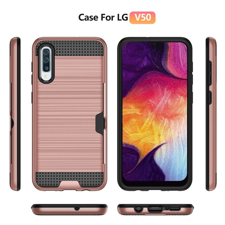 Brushed Texture PC + TPU Protective Case for Galaxy A50, with Card Slot