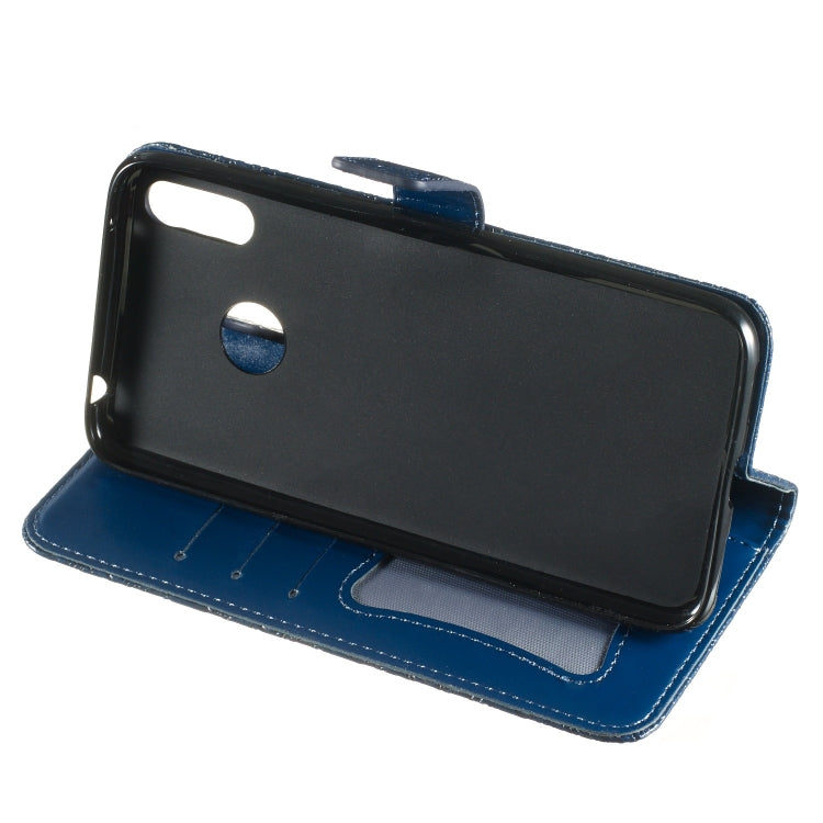 Pressed Printing Rattan Flower Pattern Horizontal Flip PU Leather Case for Huawei Y7 2019 / Enjoy 9, with Holder & Card Slots & Wallet & Photo Frame